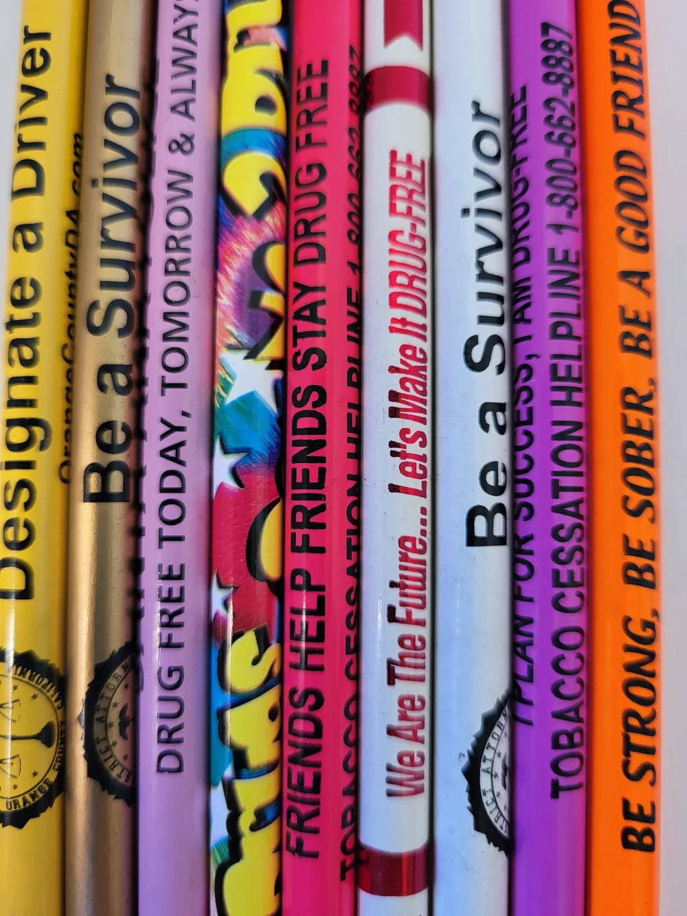 Lot/9 1990s SAY NO TO DRUGS Campaign Pencils
